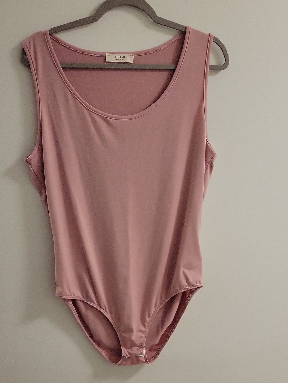 A.gain Pink Scoop Neck Sleeveless Bodysuit Size 2x